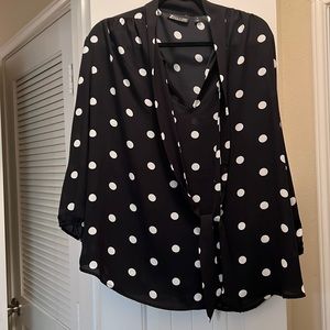 Black & white polka dot blouse